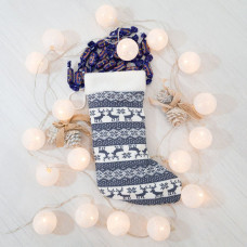 Чобіт новорічний подарунковий Попелюшка олені 37см (ZL2913)