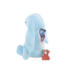 М'яка іграшка Цукерниця KidsQo Зайчик Хагсі 24см блакитний (KD729)