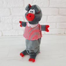 Чохол під шампанське Попелюшка Порося Хосе в червоному 35см (ZL452)