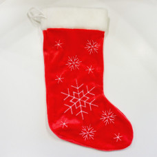 Чобіт новорічний подарунковий Попелюшка сніжинки 37см (ZL172)