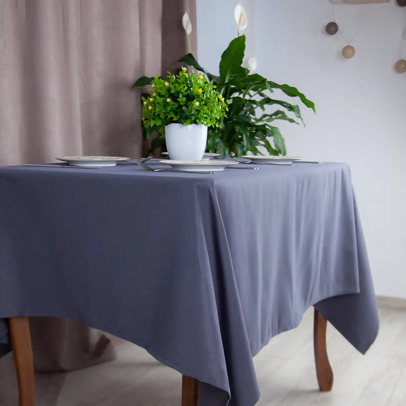 Скатертина "Aquastop" водовідштовхуюча Dark Gray, 120x150
