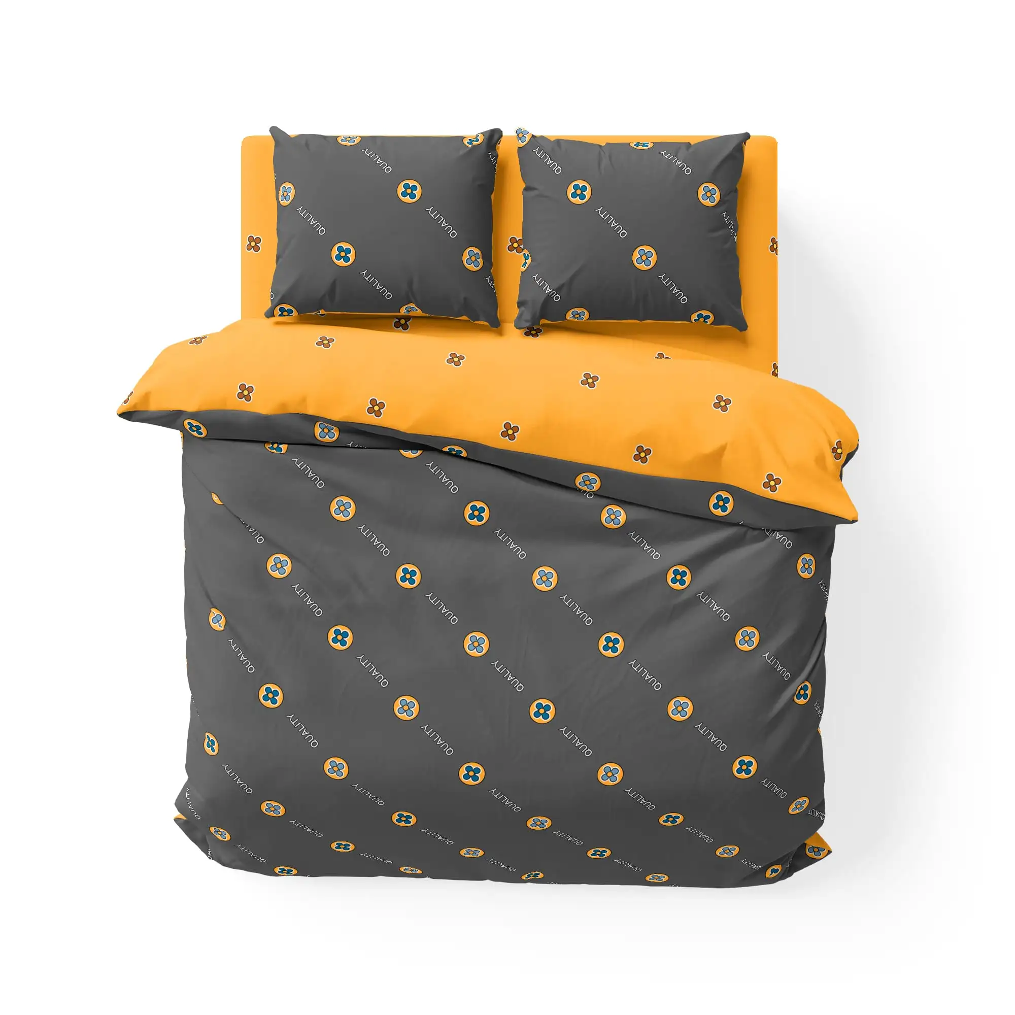 Комплект постільної білизни ТЕП "Soft dreams" Grey and Orange, сімейна
