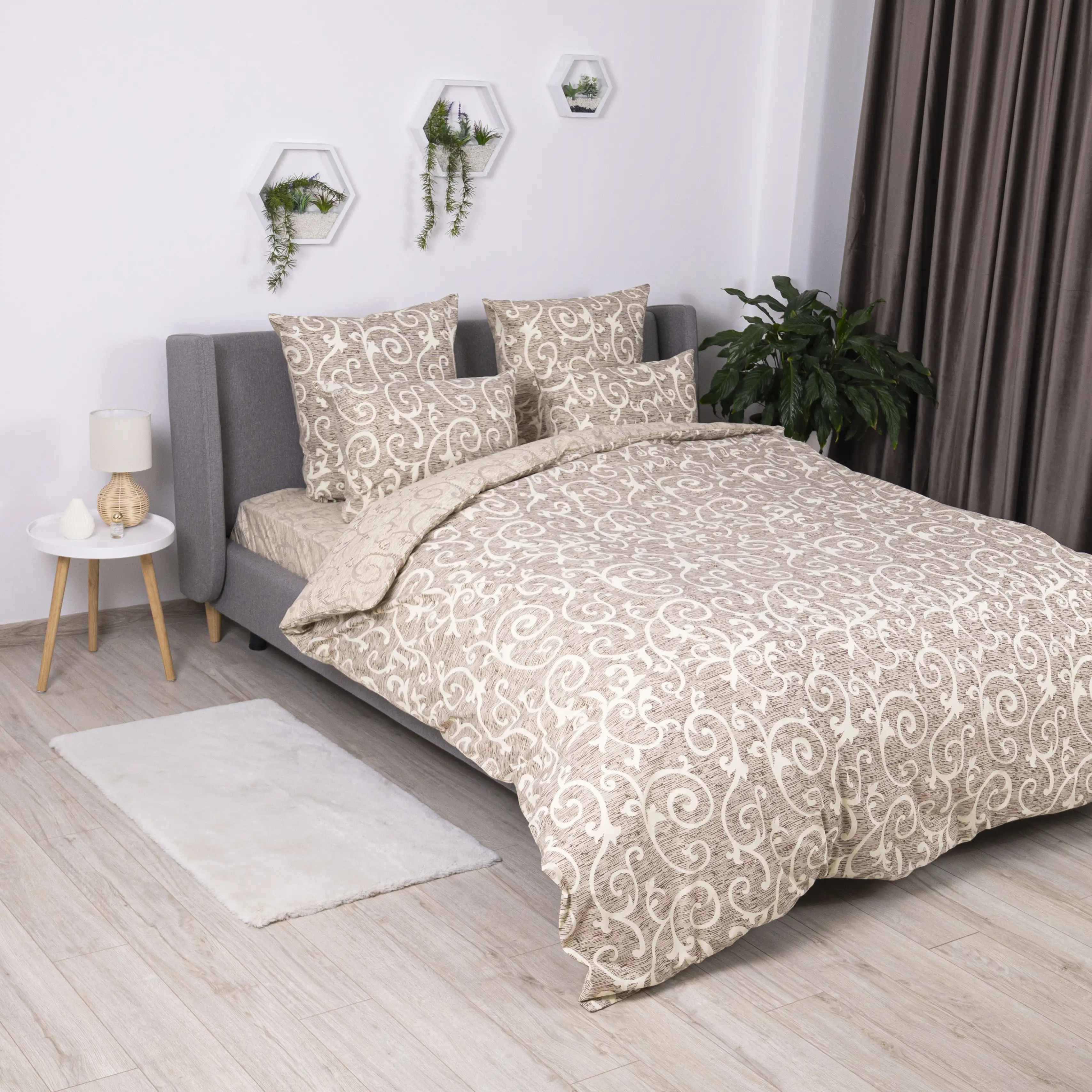 Постільна білизна ТЕП "Soft dreams" Beige and White, 70х70, полуторна
