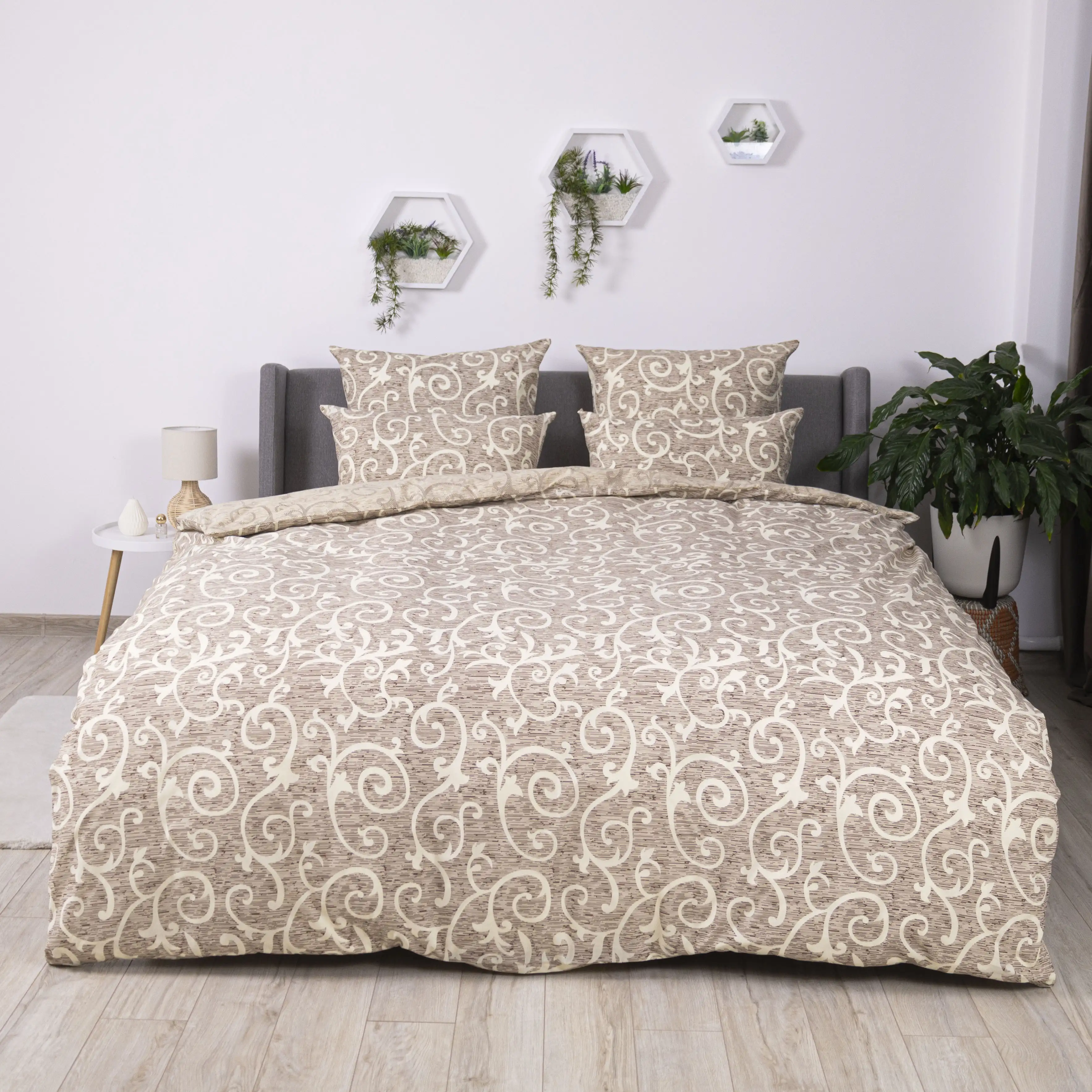 Постільна білизна ТЕП "Soft dreams" Beige and White, 70х70, полуторна