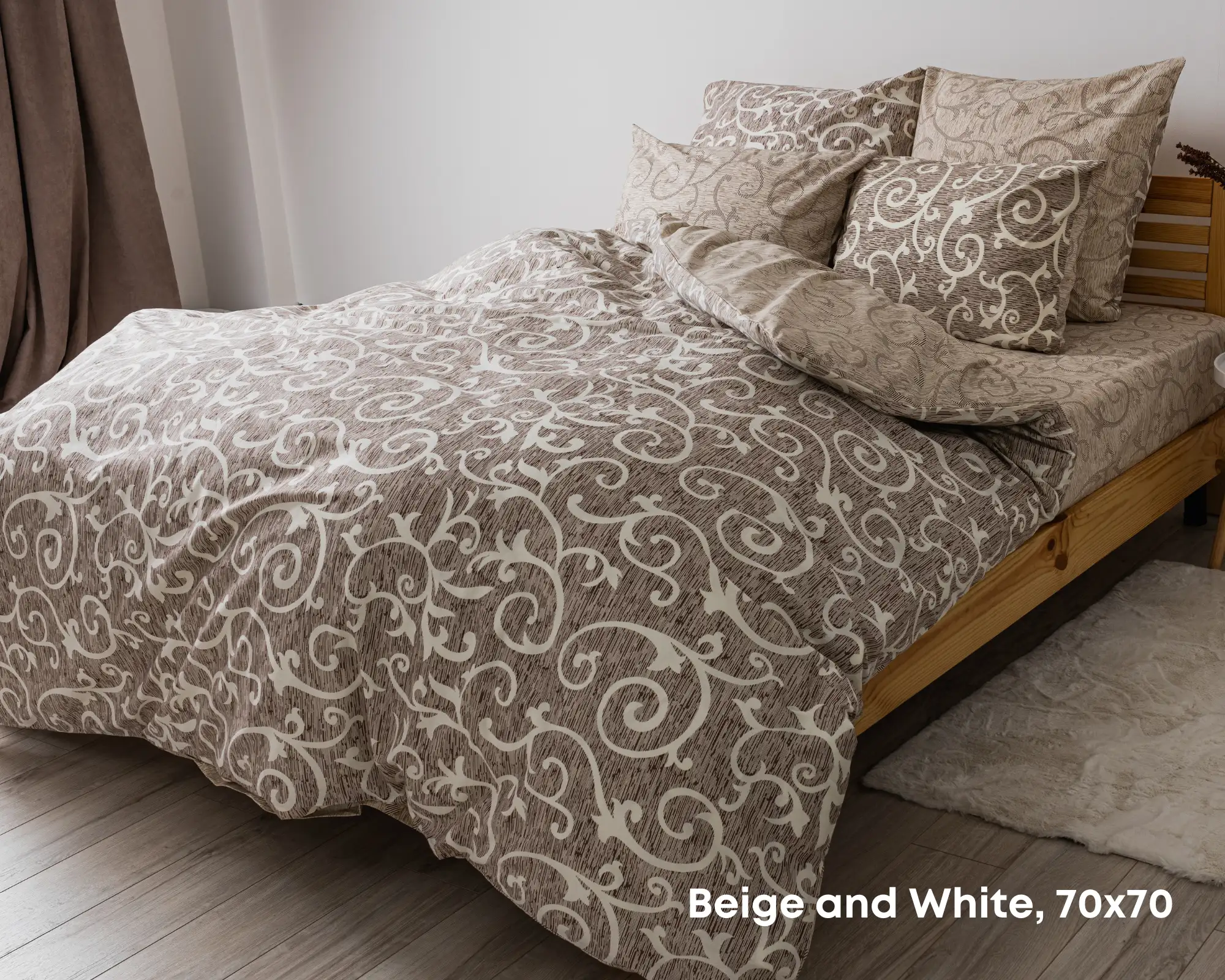 Постільна білизна ТЕП "Soft dreams" Beige and White, 70х70, полуторна