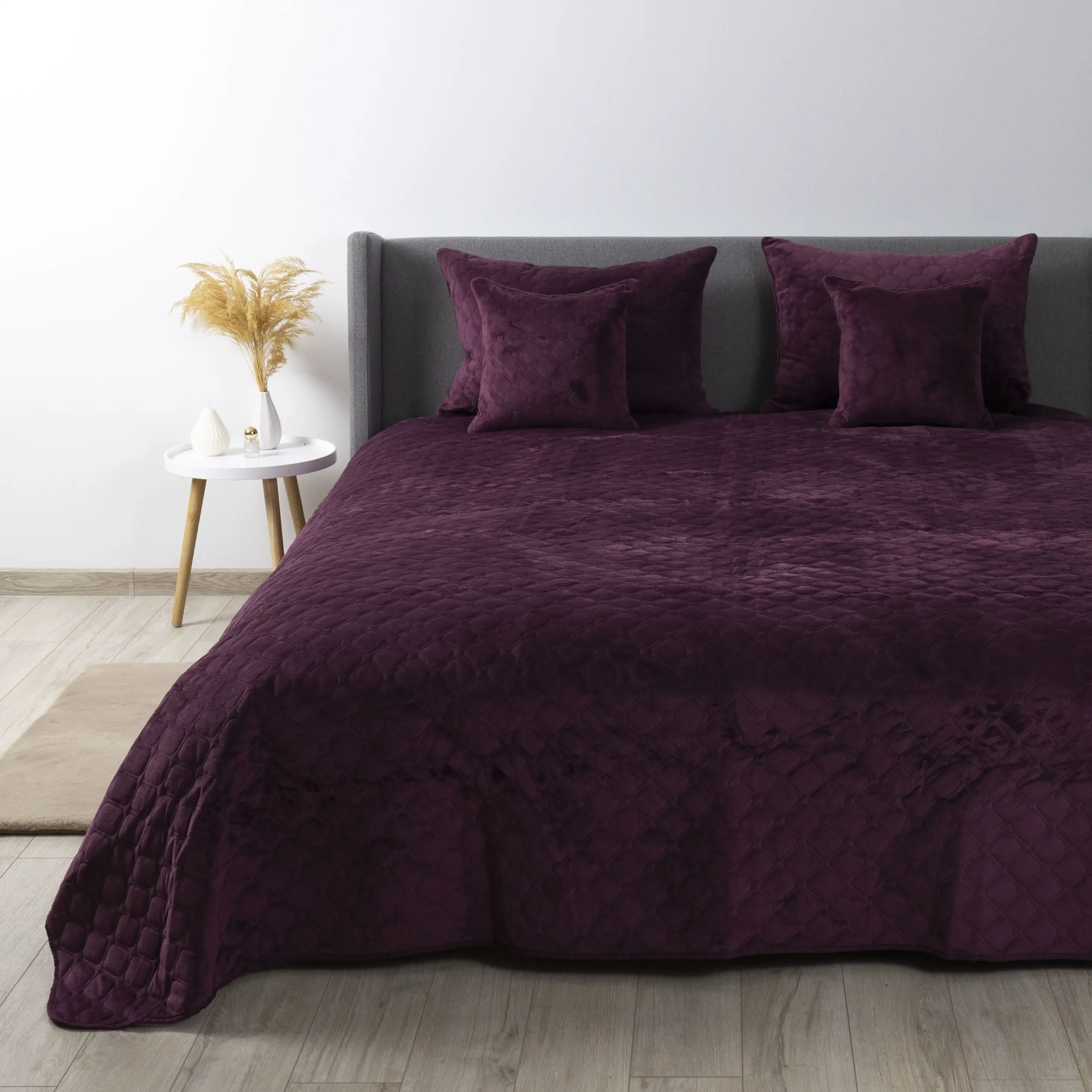 Покривало ТЕП "VELOUR" Бордо/Ромб круглий, 150x210