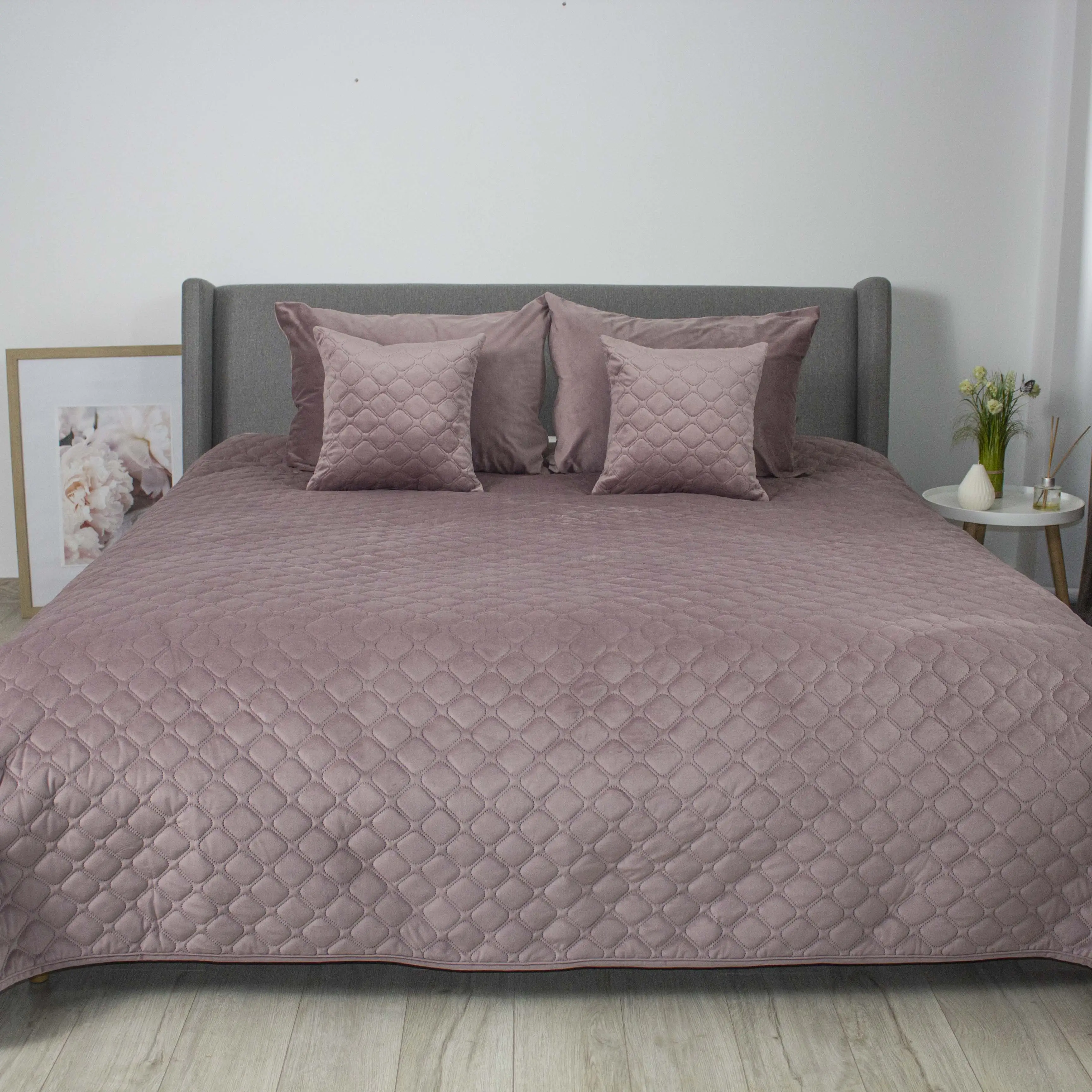 Покривало ТЕП "VELOUR" Elderberry/Ромб круглий, 240x260