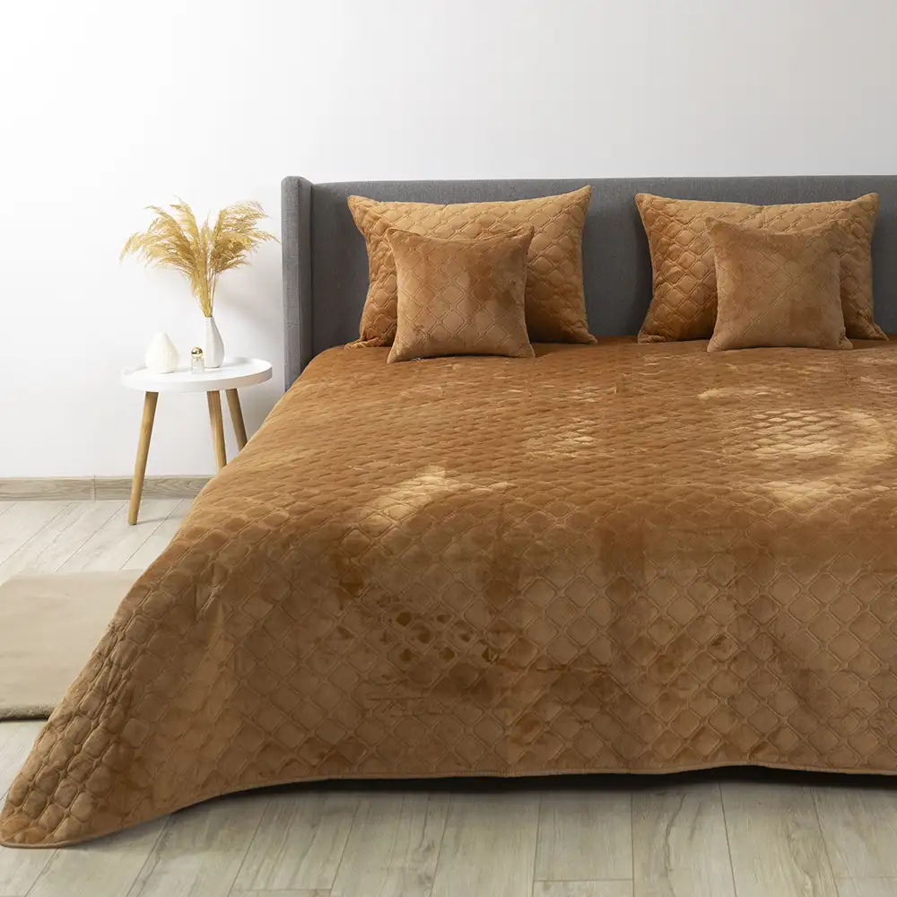 Покривало ТЕП "VELOUR" Кофейне/Ромб круглий, 180x240