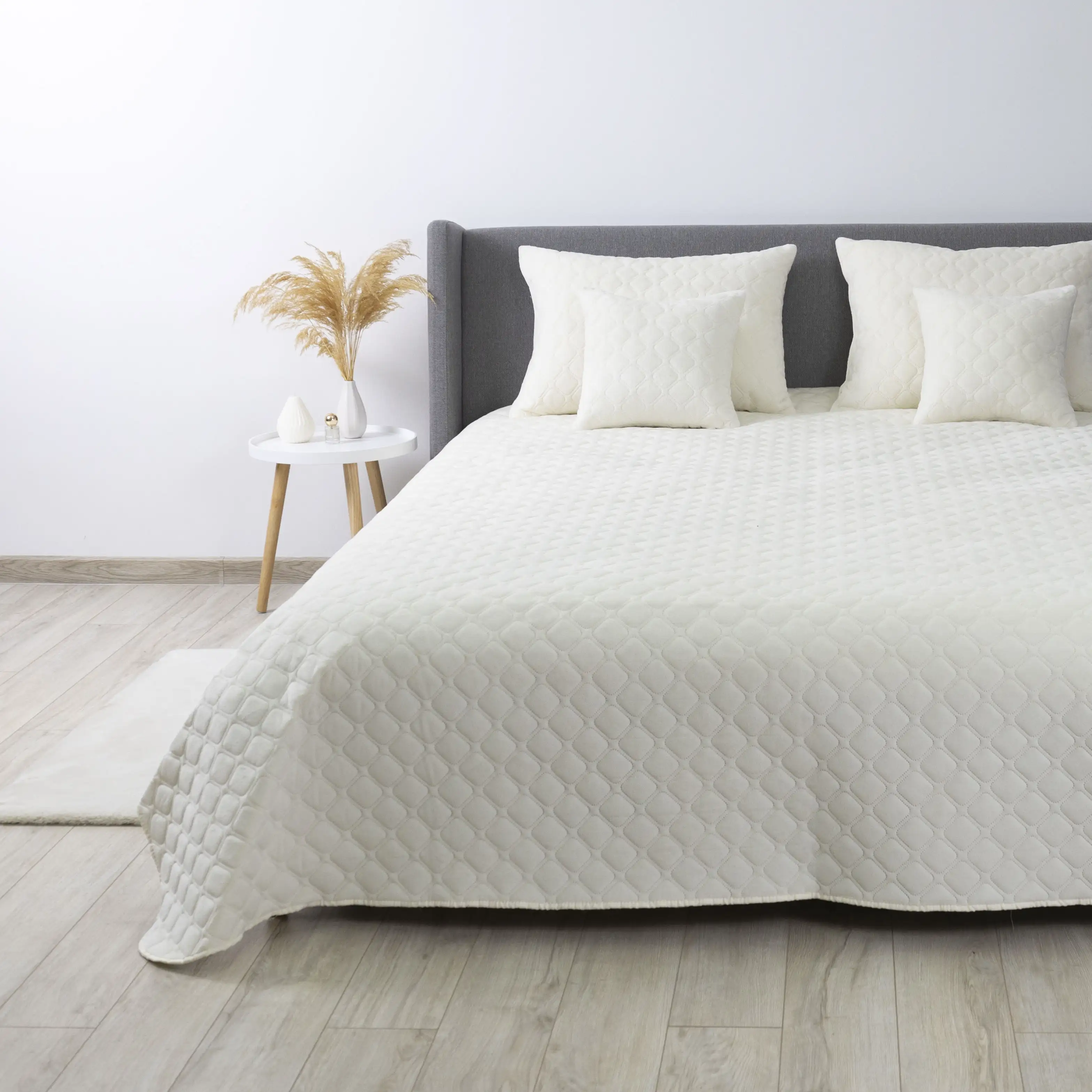Покривало ТЕП "VELOUR" Молочне/Ромб круглий, 150x210