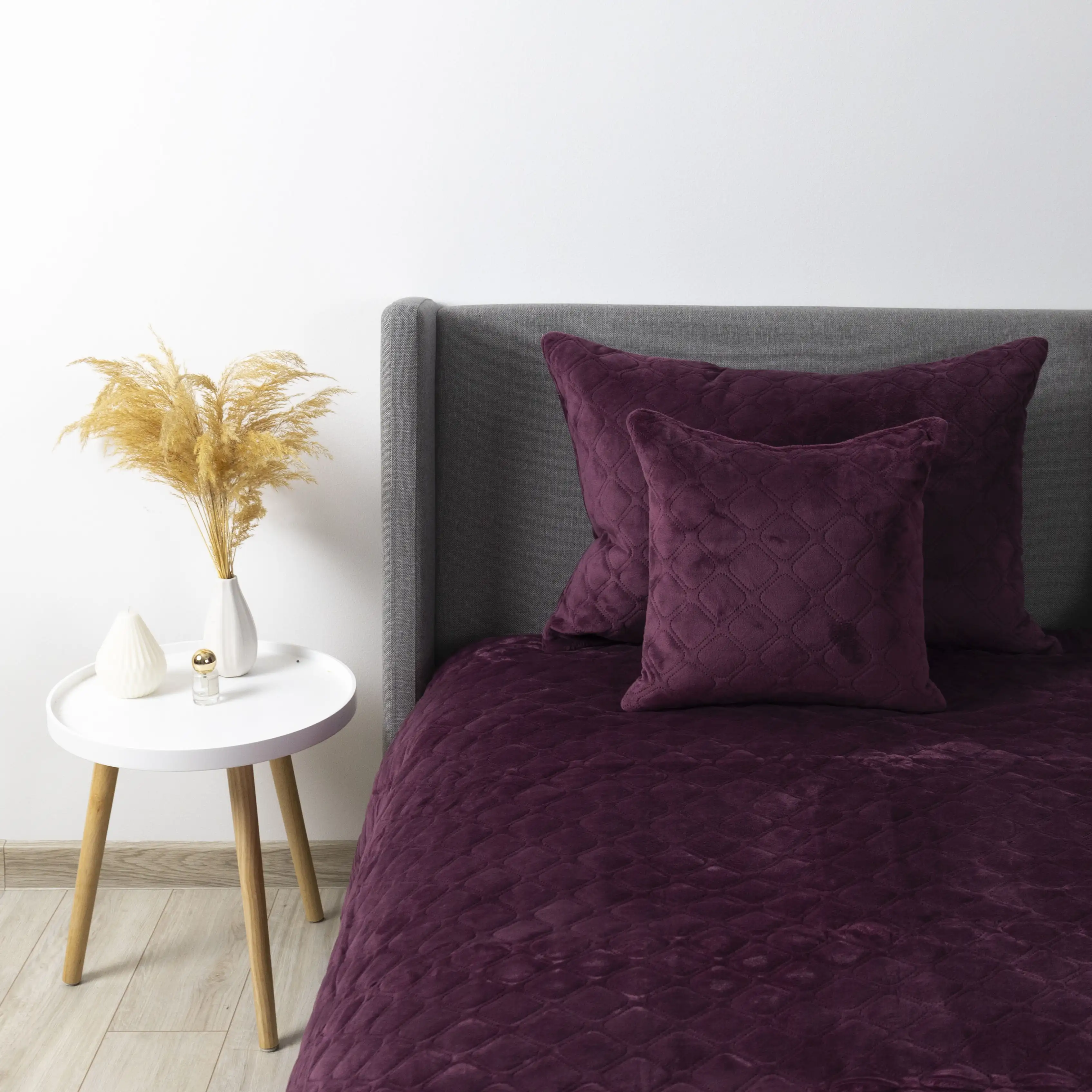 Покривало ТЕП "VELOUR" Бордо/Ромб круглий, 220x240