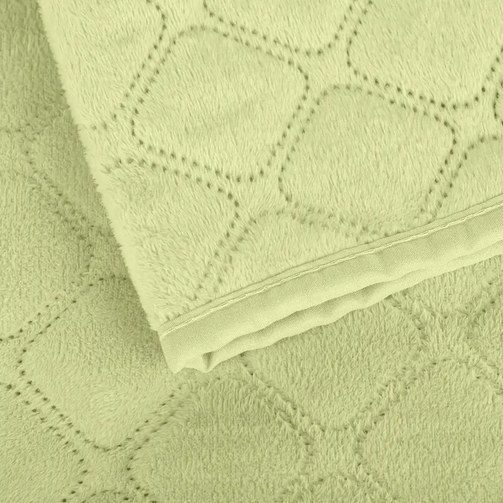 Покривало ТЕП "VELOUR" Салатове/Ромб круглий, 220x240