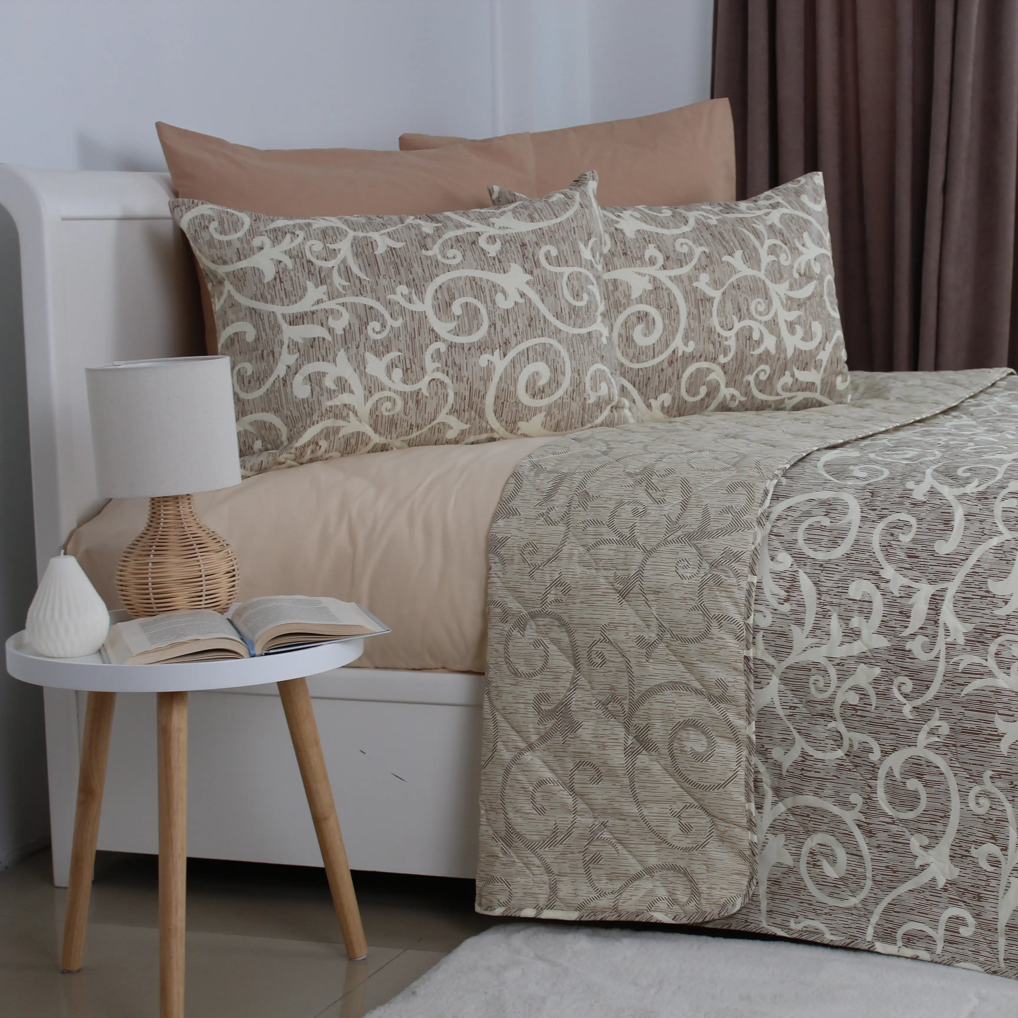 Покривало ТЕП "ELEGANT COTTON" Beige and White, 220x240
