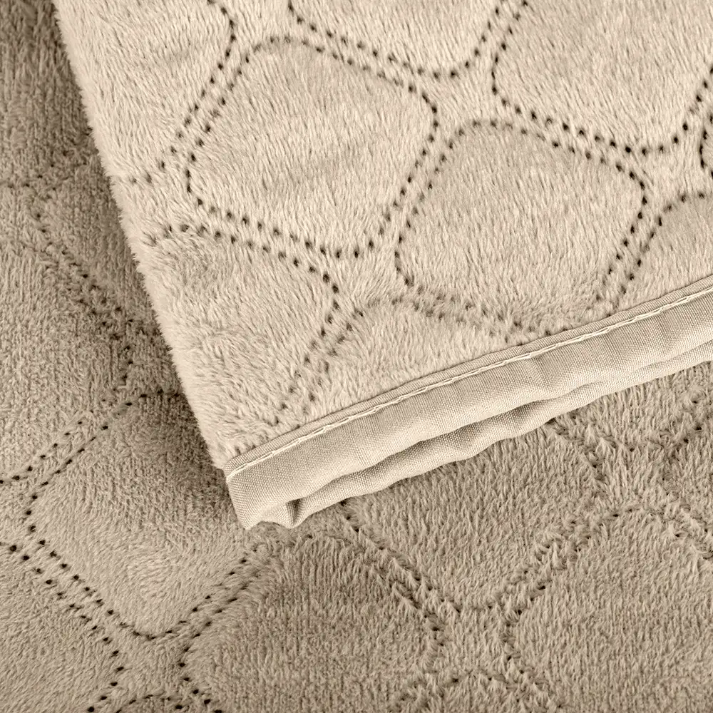 Покривало ТЕП "VELOUR" Золотий беж/Ромб круглий, 240x260