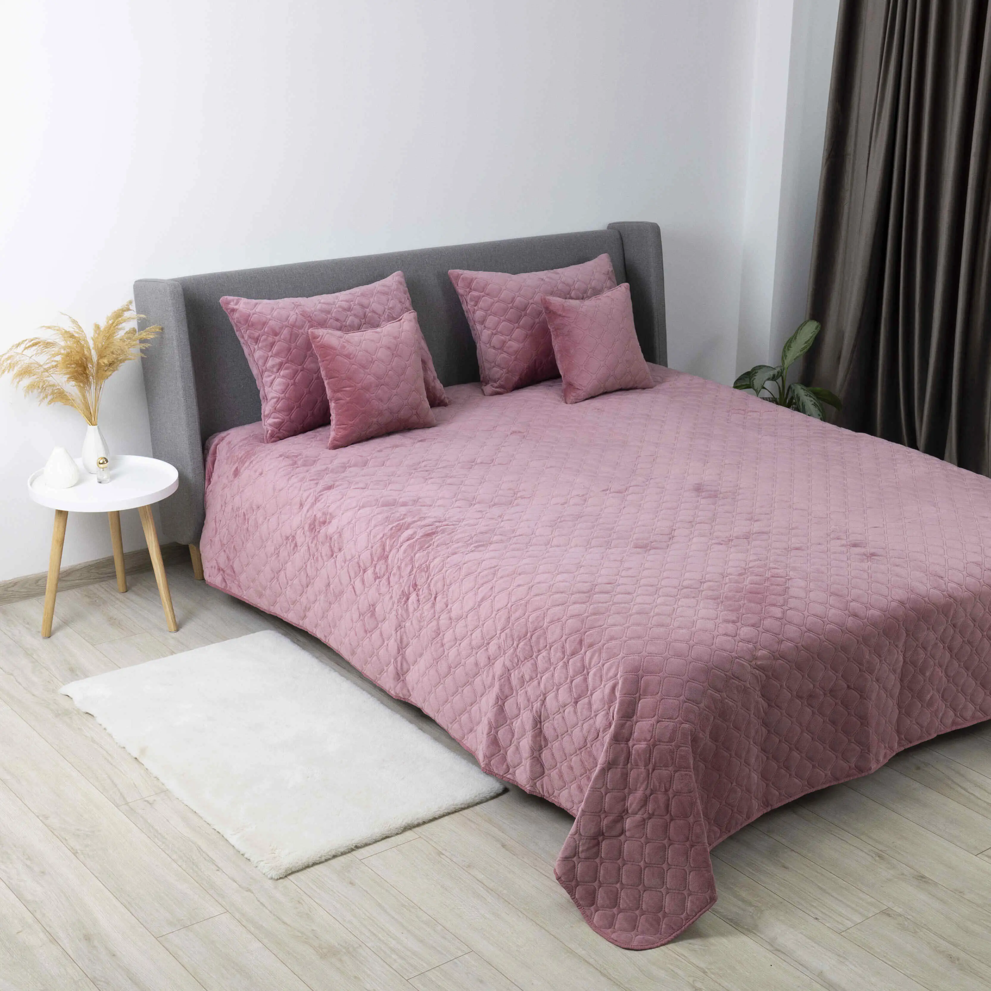 Покривало ТЕП "VELOUR" Mesa rose/Ромб круглий, 150x210