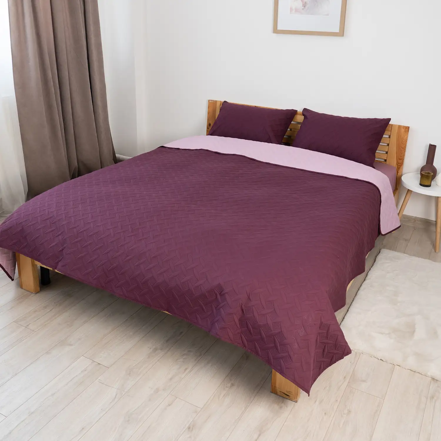 Покривало ТЕП "VINTAGE" 2 наволочки 50*70 см Бордове/Вінтаж, 220x240