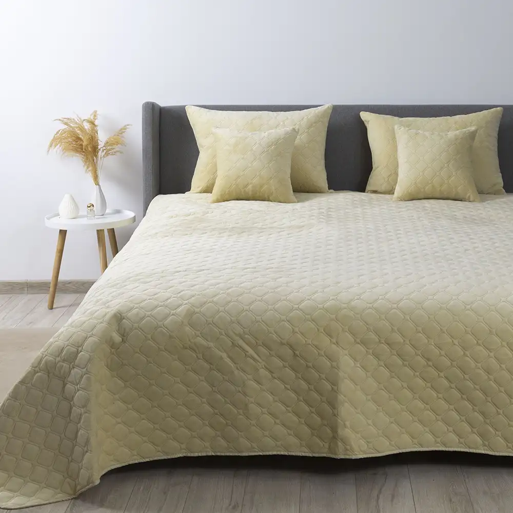 Покривало ТЕП "VELOUR" Бежеве/Ромб круглий, 150x210